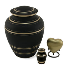 Radiant Brass Bands Black Adult Cremation Urn - Series