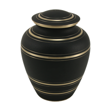 Radiant Brass Bands Black Adult Cremation Urn