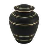 Radiant Brass Bands Black Adult Cremation Urn