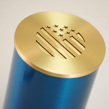 Blue Flag Lid Stainless Scattering Adult Cremation Urn - Artistic