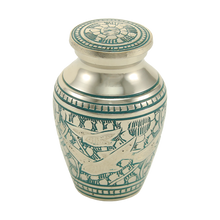 Hand Engraved Contrasting Bird Keepsake Urn
