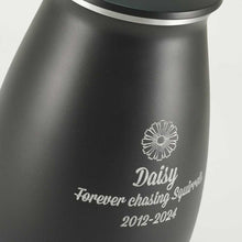 Tapered Black Granite Extra Large Pet Cremation Urn - Personalized