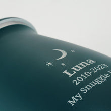 Tapered Teal Sapphire Granite Extra Large Pet Cremation Urn - Artistic