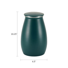 Tapered Teal Sapphire Granite Extra Large Pet Cremation Urn - Dimensions