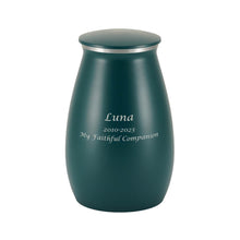 Tapered Teal Sapphire Granite Extra Large Pet Cremation Urn - Personalized