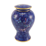 Blue Butterfly Cloisonné Adult Cremation Urn