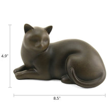 Sable Slumber Cat Medium Pet Cremation Urn - Dimensions