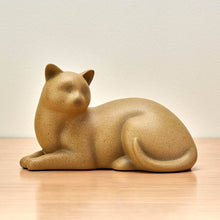 Fawn Slumber Cat Medium Pet Cremation Urn - Lifestyle