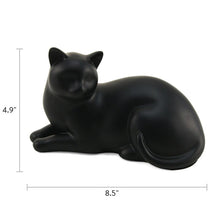 Black Slumber Cat Medium Pet Cremation Urn - Dimensions