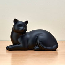 Black Slumber Cat Medium Pet Cremation Urn - Lifestyle