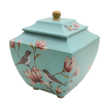 Magnolia Lovebirds Blue Resin Adult Cremation Urn