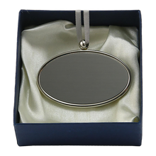 Silvertone Alloy Oval Memorial Pendant with Glossy Edge