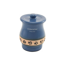 Blue Paw Print Band Small Pet Urn - Personalized