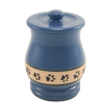 Blue Paw Print Band Medium Pet Cremation Urn