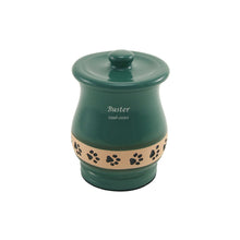 Green Paw Print Band Small Pet Urn - Personalized