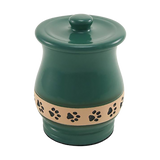Green Paw Print Band Small Pet Urn