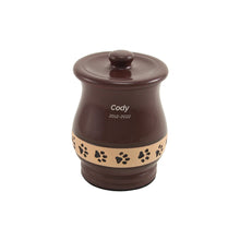 Brown Paw Print Band Small Pet Urn - Personalized