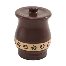 Brown Paw Print Band Small Pet Urn