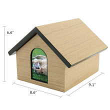 Tan Pet House Photo Slot Large Cremation Urn - Dimensions