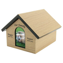 Tan Pet House Photo Slot Large Cremation Urn - Personalized