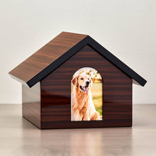Brown Pet House Photo Slot Large Cremation Urn - Lifestyle