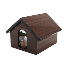 Brown Pet House Photo Slot Large Cremation Urn