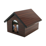 Brown Pet House Photo Slot Large Cremation Urn