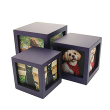 Purple Photo Cube Large Pet Cremation Urn - Series