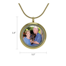 Bronze Companion Round Hinged Photo Glass Cremation Pendant - Dimensions