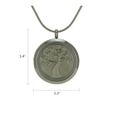 Pewter Companion Round Hinged Tree Cremation Pendant - Dimensions