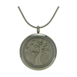 Pewter Companion Round Hinged Tree Cremation Pendant