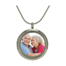 Pewter Companion Round Hinged Photo Glass Cremation Pendant
