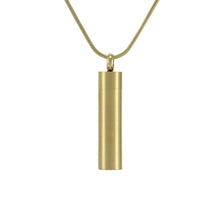 Bronze Cylinder Cubic Zirconia Pendant Cremation Jewelry - Artistic