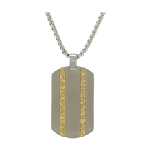 Pewter Tag Gold Accents Cremation Pendant