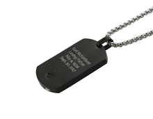 Black Onyx Tag Cremation Pendant - Artistic