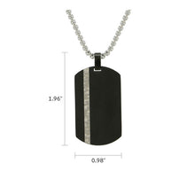 Black Onyx Tag Cremation Pendant - Dimensions