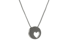 Pewter Off-Centered Heart Cremation Pendant - Artistic