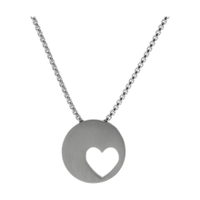 Pewter Off-Centered Heart Cremation Pendant
