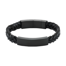 Black Braided Leather Cremation Charm