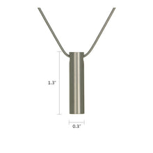 Pewter Cylinder Pendant Pet Cremation Jewelry - Dimensions