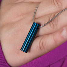 Blue Cylinder Pendant Pet Cremation Jewelry - Lifestyle