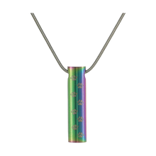 Raku Cylinder with Paws Pendant Pet Cremation Jewelry