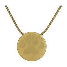Bronze Round Large Paw Pet Cremation Pendant