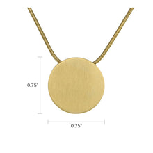 Bronze Plain Round Pet Cremation Pendant - Dimensions