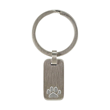 Stainless Steel Pewter Keychain with Paw Print