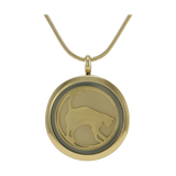 Bronze Cat Silhouette Hinged Pendant with Two Inserts