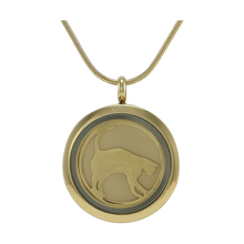 Bronze Cat Silhouette Hinged Pendant with Two Inserts