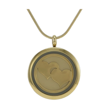 Bronze Hearts Hinged Pendant with Two Inserts