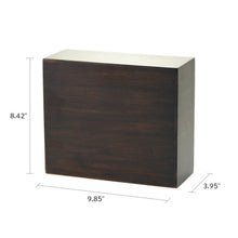 Rustic Acacia Wood Sliding Bottom Adult Cremation Urn - Dimensions