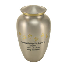 Classic Pewter Paw Print Band Pet Extra Large Cremation Urn - Personalized